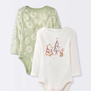 Cloud Island Baby Bodysuit Set in Cream and Green